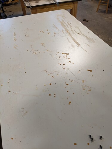 Glue on table